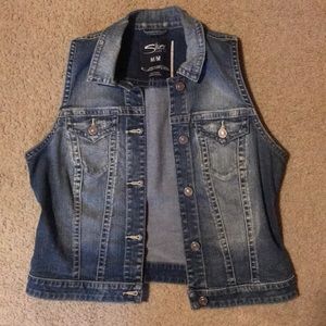 Silver denim vest! Like new